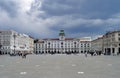 Beautiful view of Piazza UnitÃÂ  d`Italia in Trieste, Friuli Venezia Giulia, Italy, with a dramatic sky Royalty Free Stock Photo